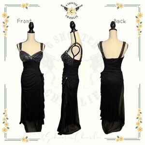 BLONDIE NITES by Stacy Sklar Formal Evening Dress Sweetheart Neck Black Size 3